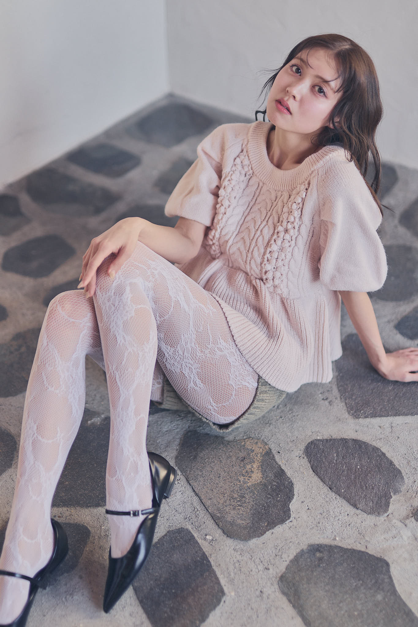 flower cable design knit