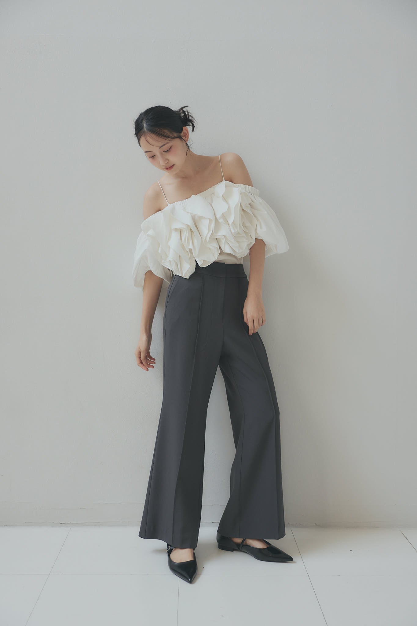 layered rap flare pants