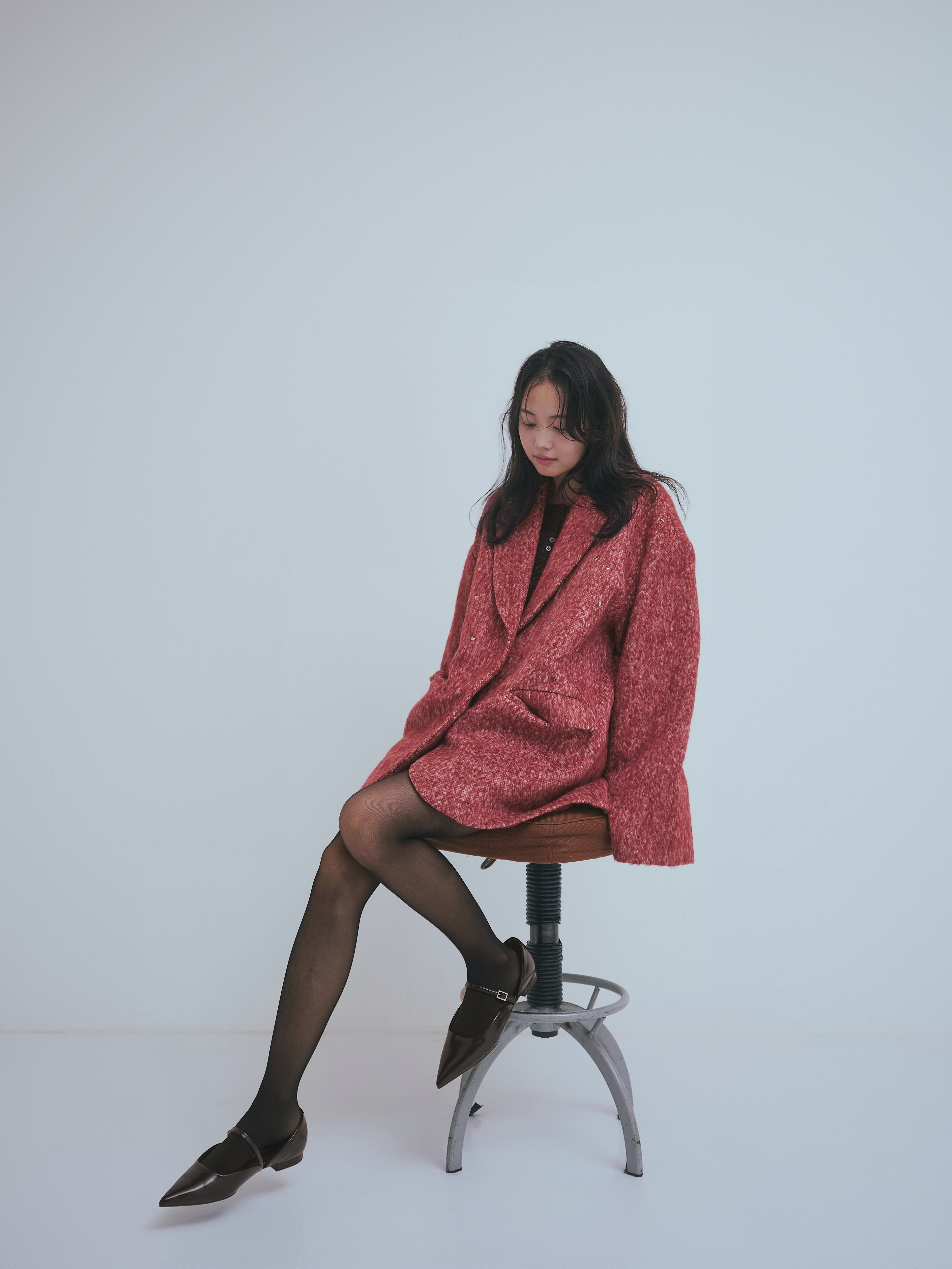 shaggy studs coat jacket