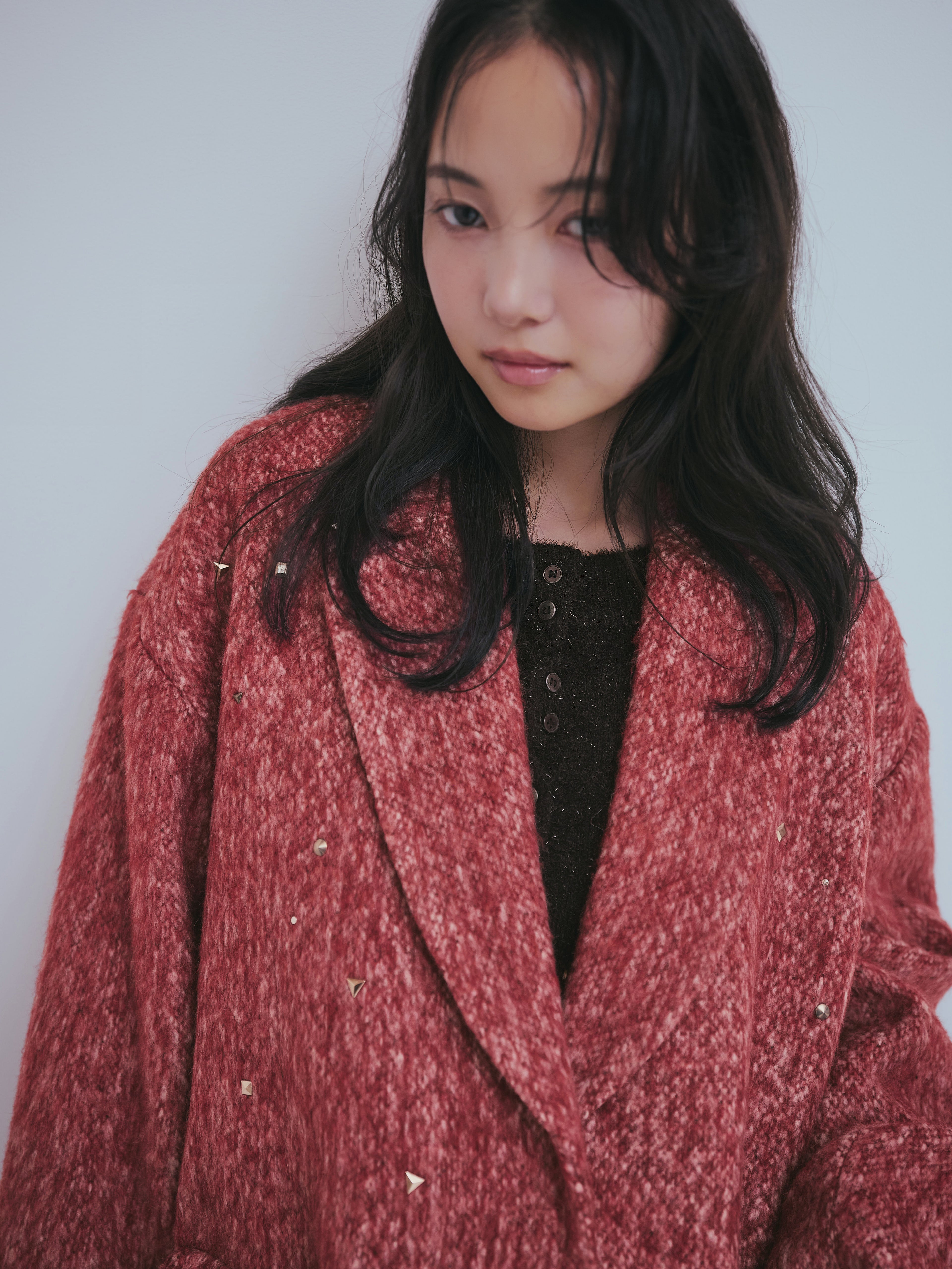 shaggy studs coat jacket