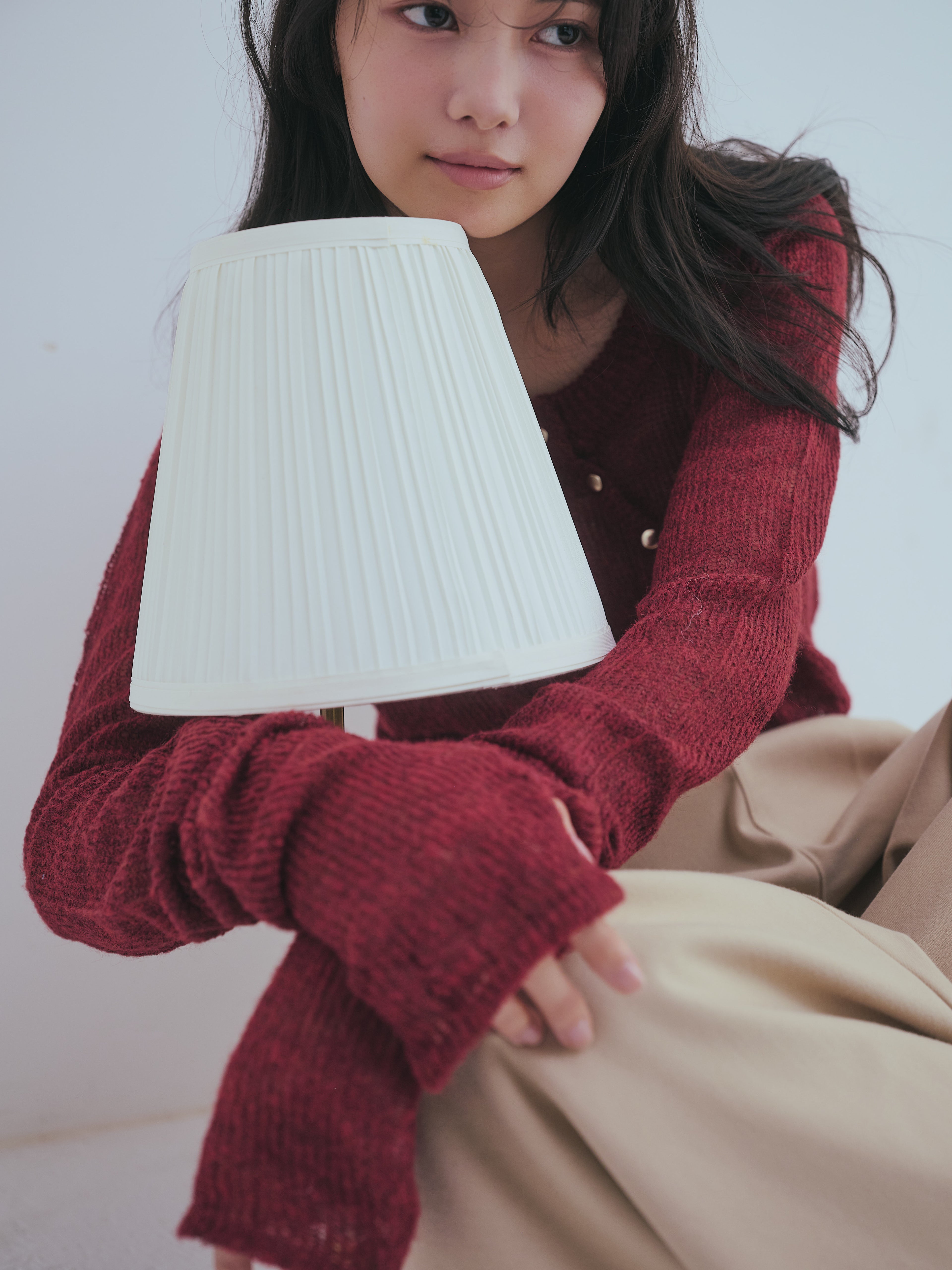 wave design sheer knit