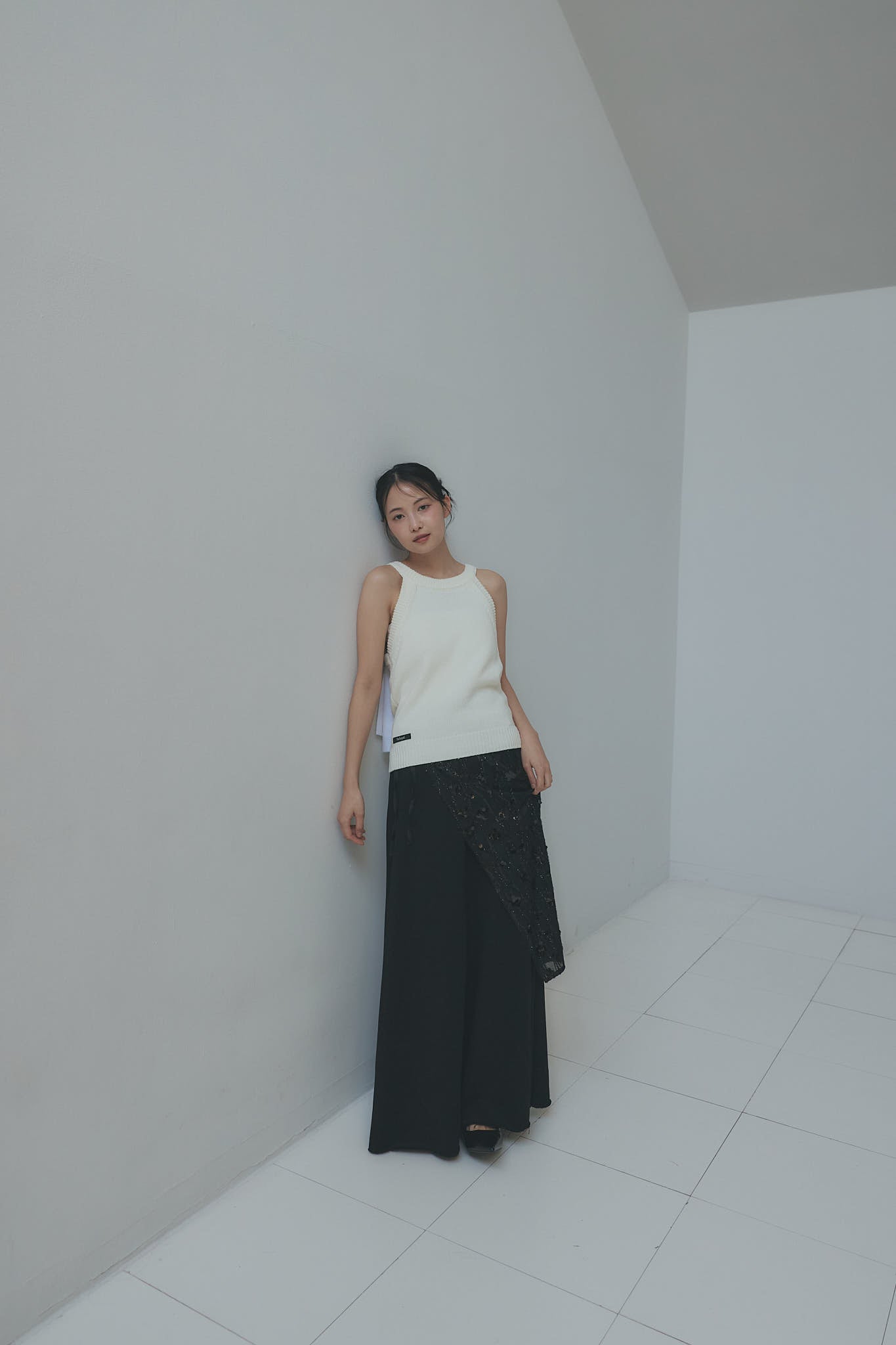 spangle layered sweat skirt