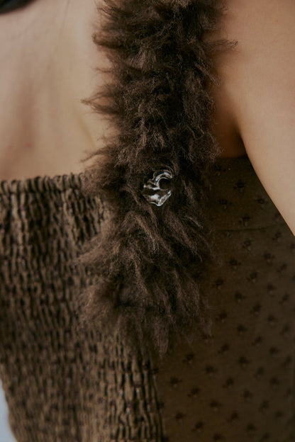 fur docking jacquard bustier