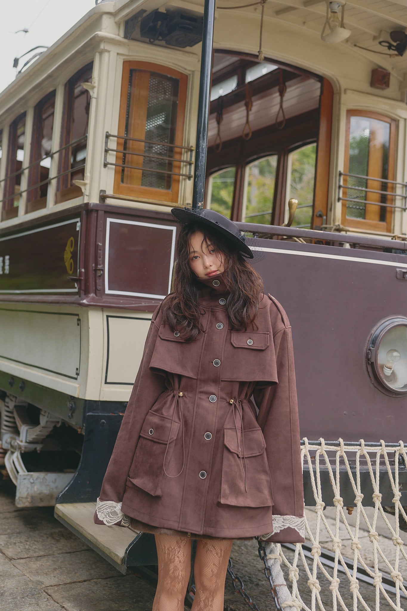 drawstring trench jacket［9月下旬から10月上旬お届け］