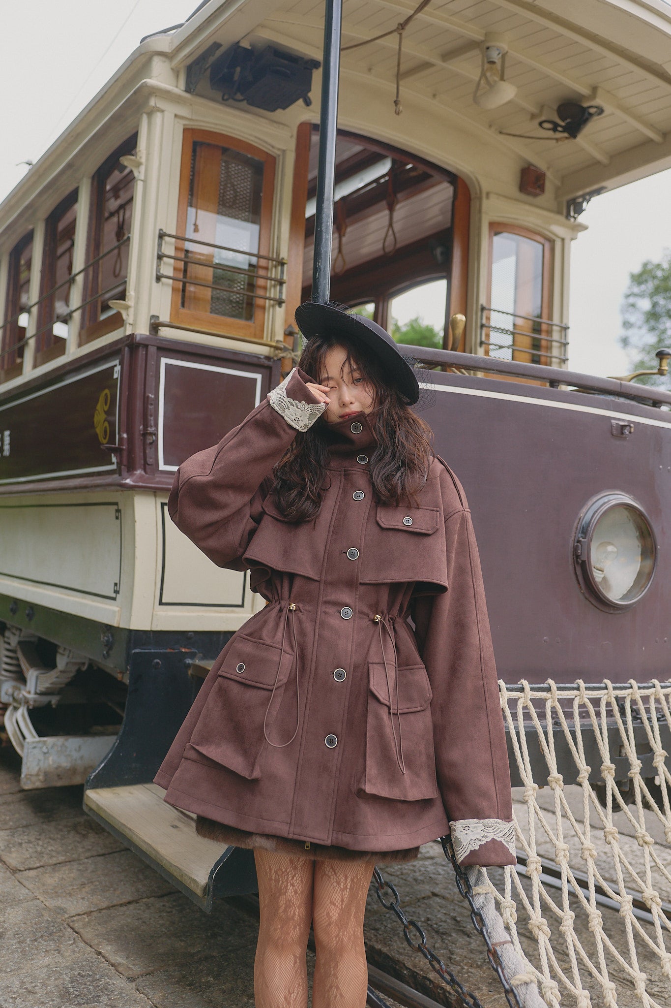 drawstring trench jacket［9月下旬から10月上旬お届け］
