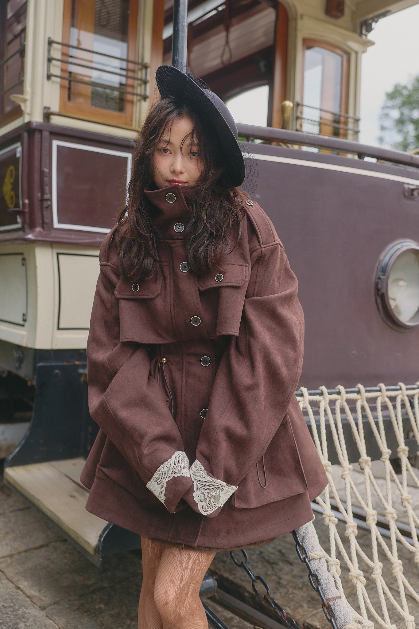 drawstring trench jacket［9月下旬から10月上旬お届け］