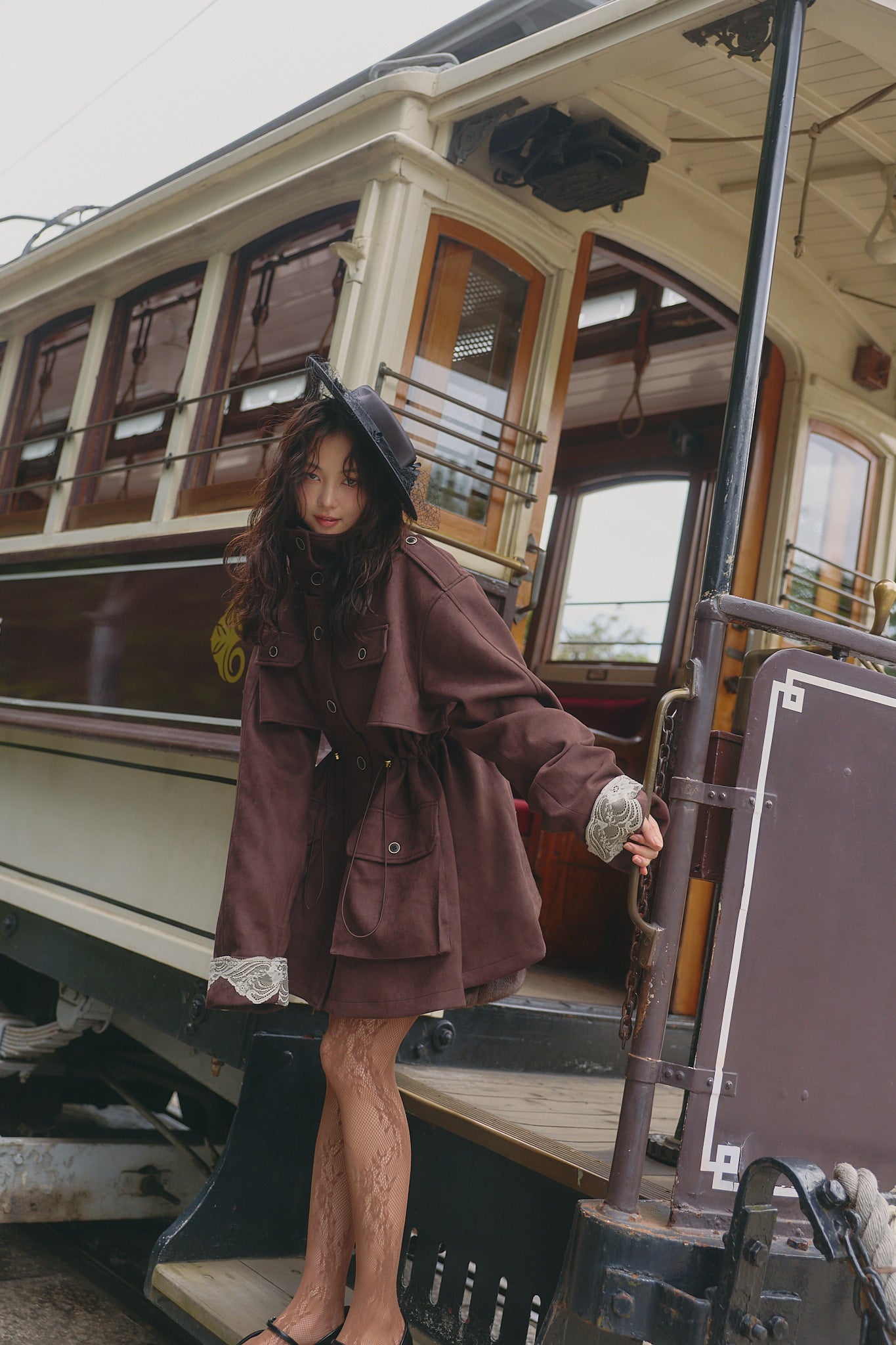 drawstring trench jacket［9月下旬から10月上旬お届け］