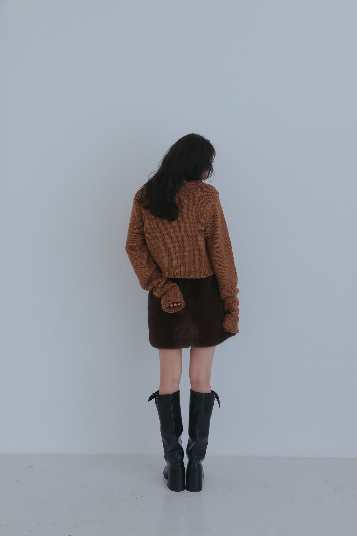 fur mini skirt