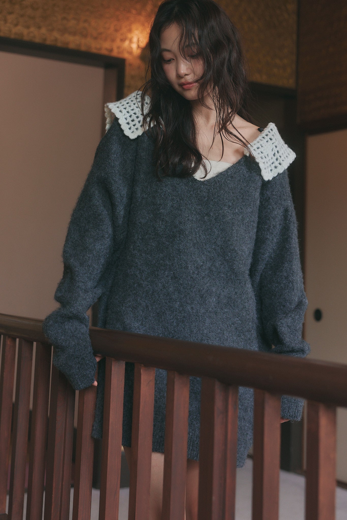 lace sailor knit［9月下旬から10月上旬お届け］