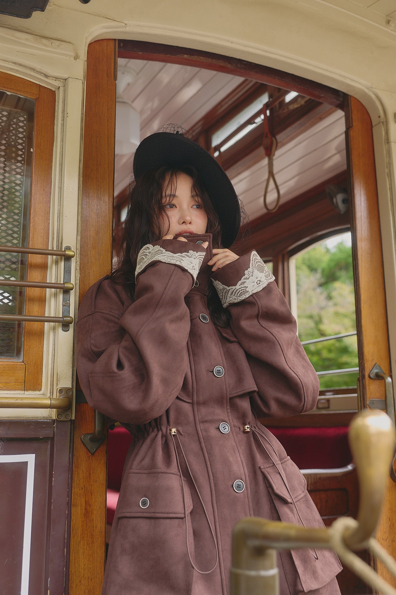 drawstring trench jacket［9月下旬から10月上旬お届け］
