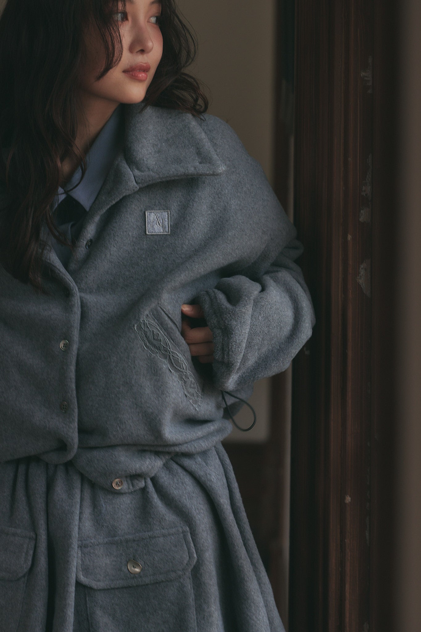 lace pocket fleece jacket［9月中旬から下旬お届け］