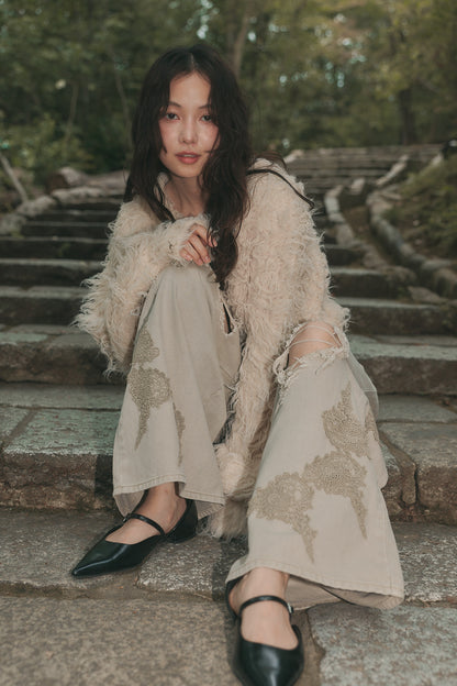 lace damaged denim［9月中旬から下旬お届け］