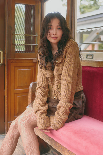 gold button pocket knit［9月上旬から中旬お届け］