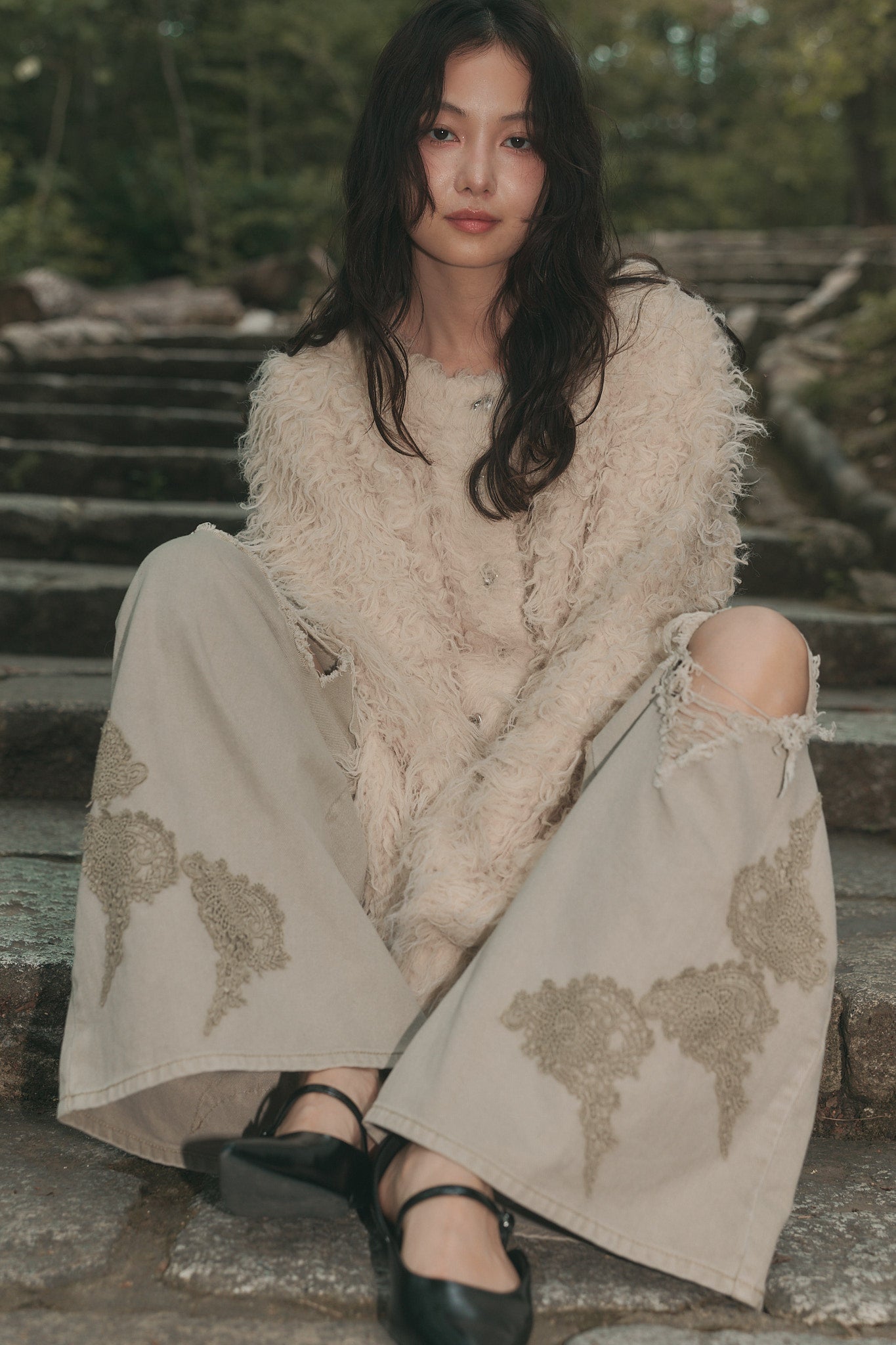 unique button short cardigan［9月上旬お届け］