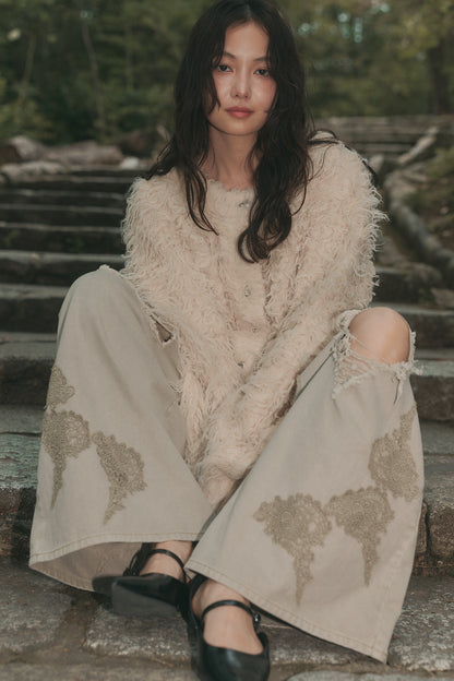 unique button short cardigan［9月上旬お届け］
