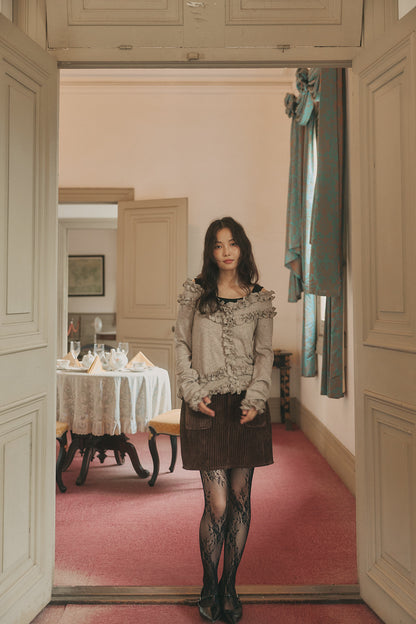 bicolor layered rib knit［9月上旬から中旬お届け］