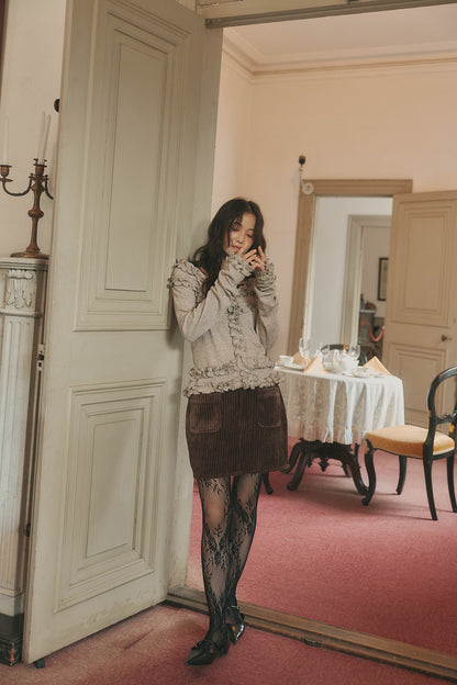 bicolor layered rib knit［9月上旬から中旬お届け］