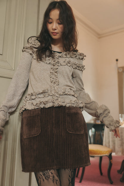 bicolor layered rib knit［9月上旬から中旬お届け］