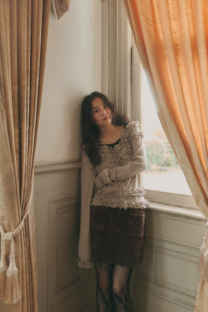 bicolor layered rib knit［9月上旬から中旬お届け］