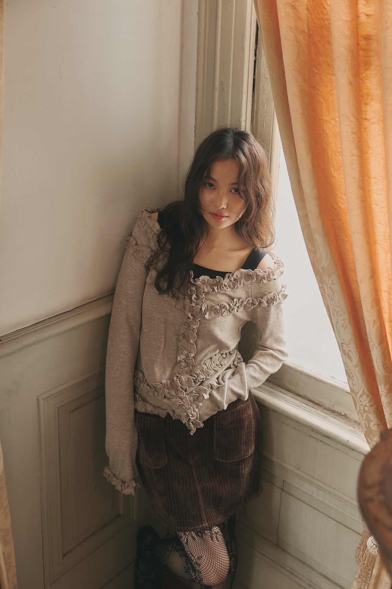 bicolor layered rib knit［9月上旬から中旬お届け］