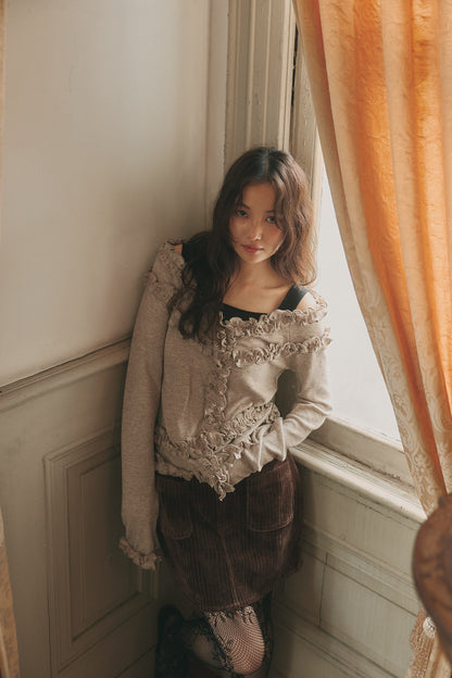 bicolor layered rib knit［9月上旬から中旬お届け］