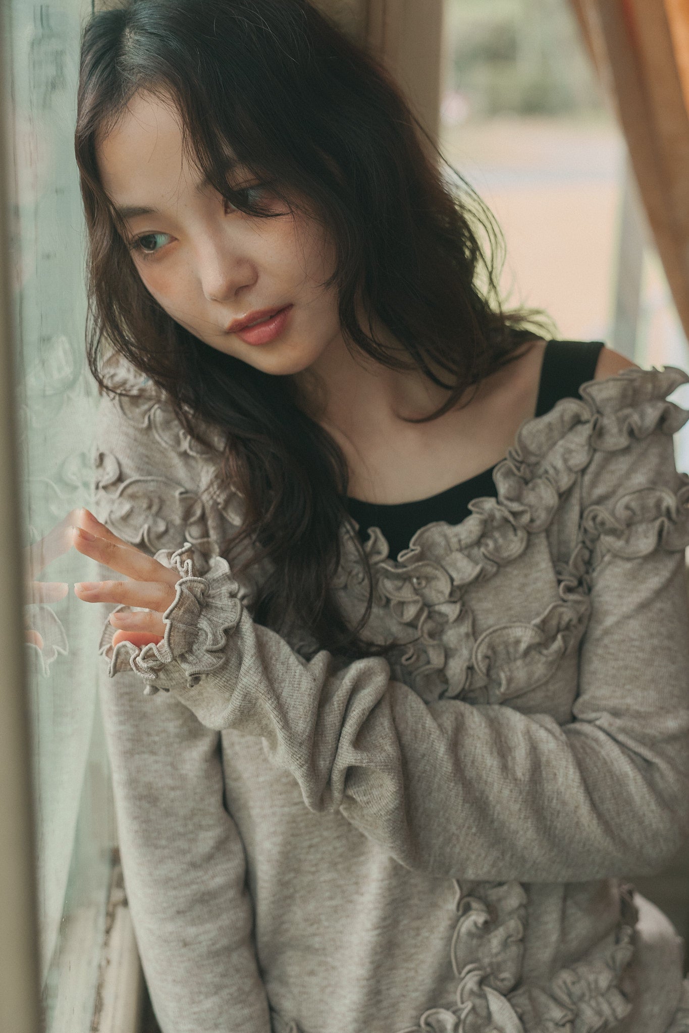 bicolor layered rib knit［9月上旬から中旬お届け］