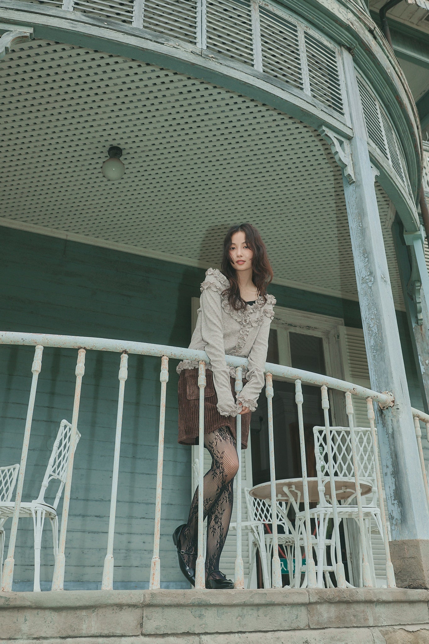bicolor layered rib knit［9月上旬から中旬お届け］