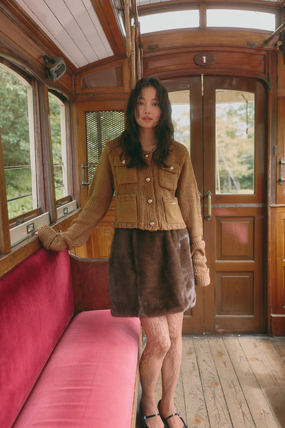 gold button pocket knit［9月上旬から中旬お届け］