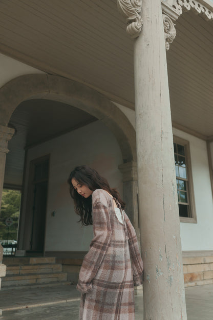 sheer checked one-piece［9月上旬から中旬お届け］