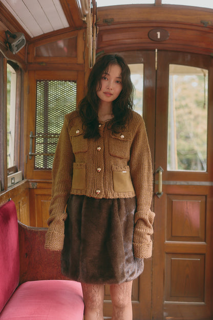 fur mini skirt
