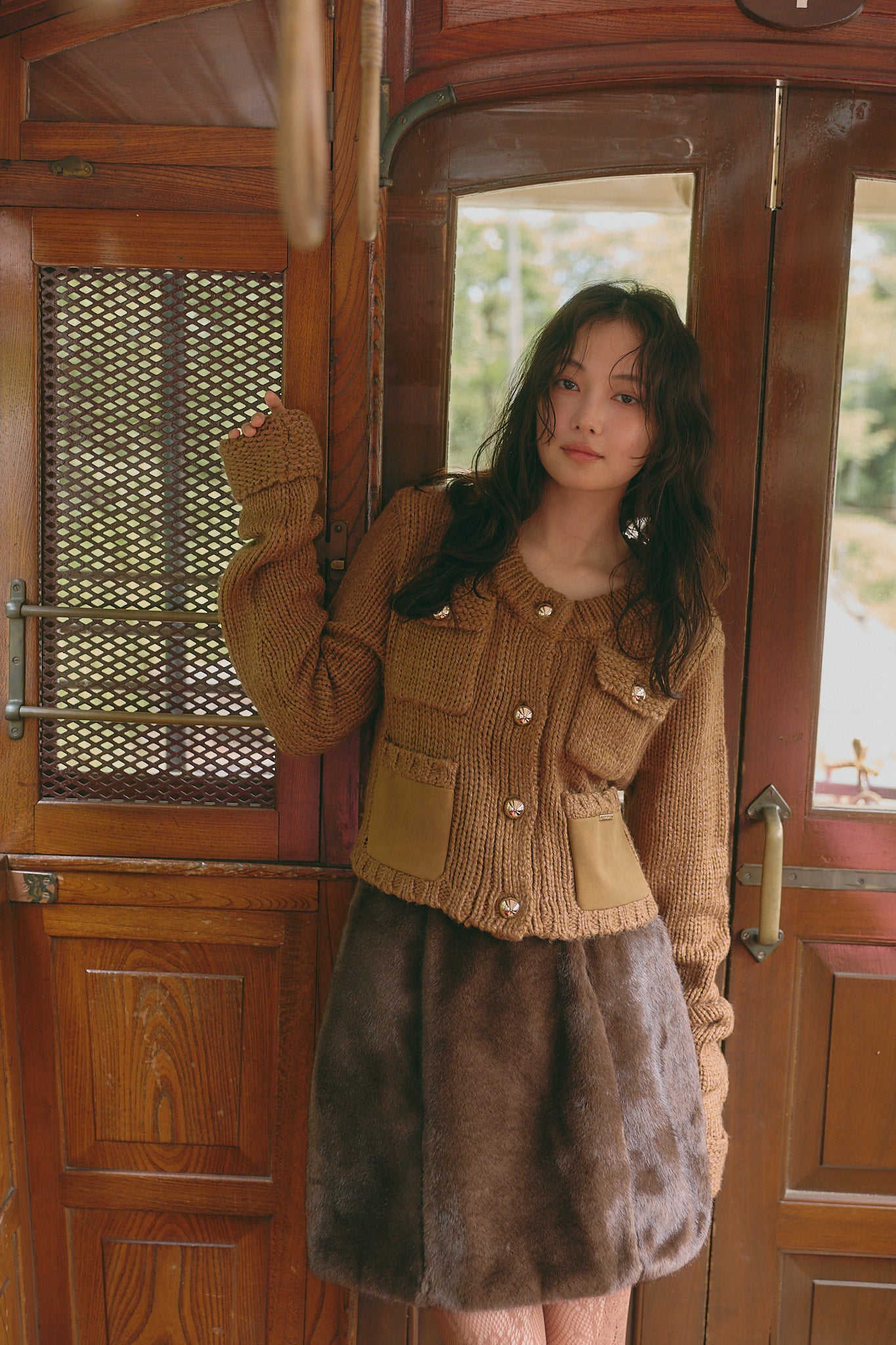 gold button pocket knit［9月上旬から中旬お届け］