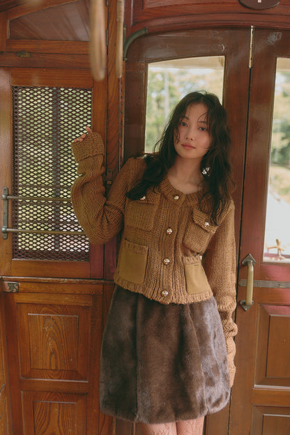 gold button pocket knit［9月上旬から中旬お届け］
