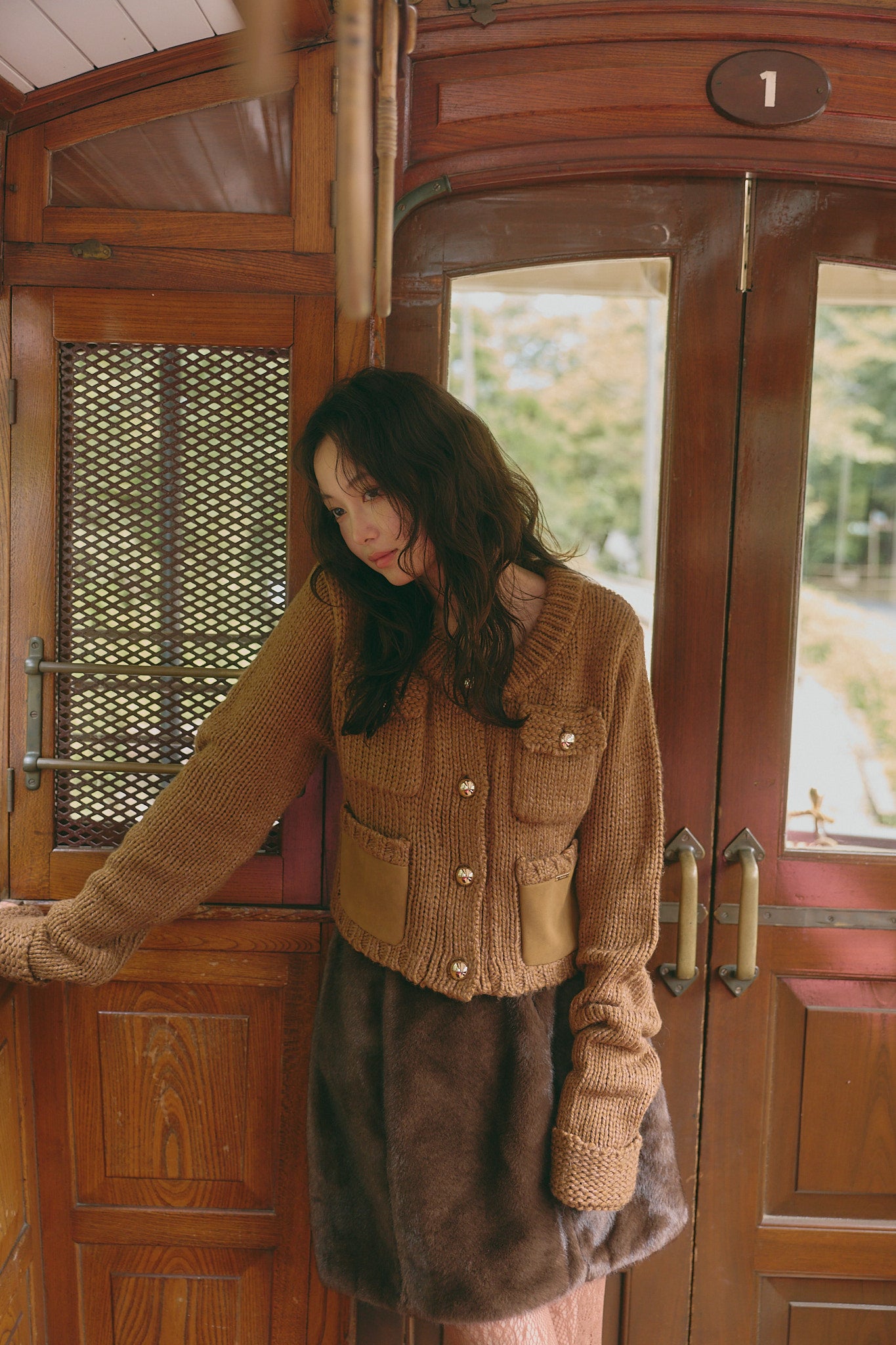 gold button pocket knit［9月上旬から中旬お届け］