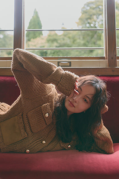 gold button pocket knit［9月上旬から中旬お届け］