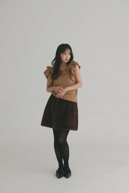 frill neck petal knit