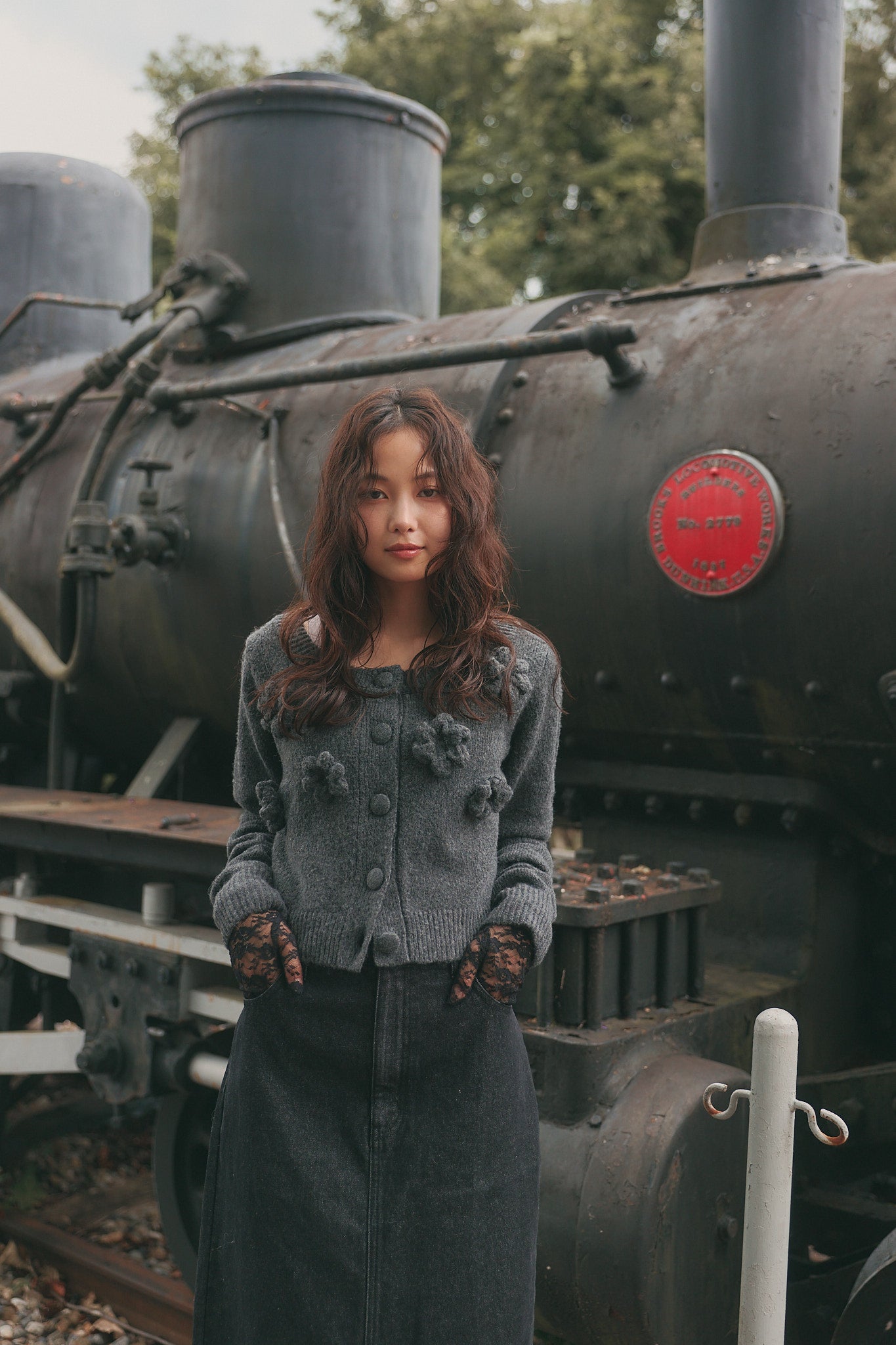 bloom flower cardigan［9月上旬から中旬お届け］
