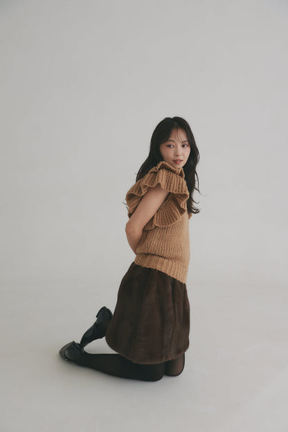 frill neck petal knit