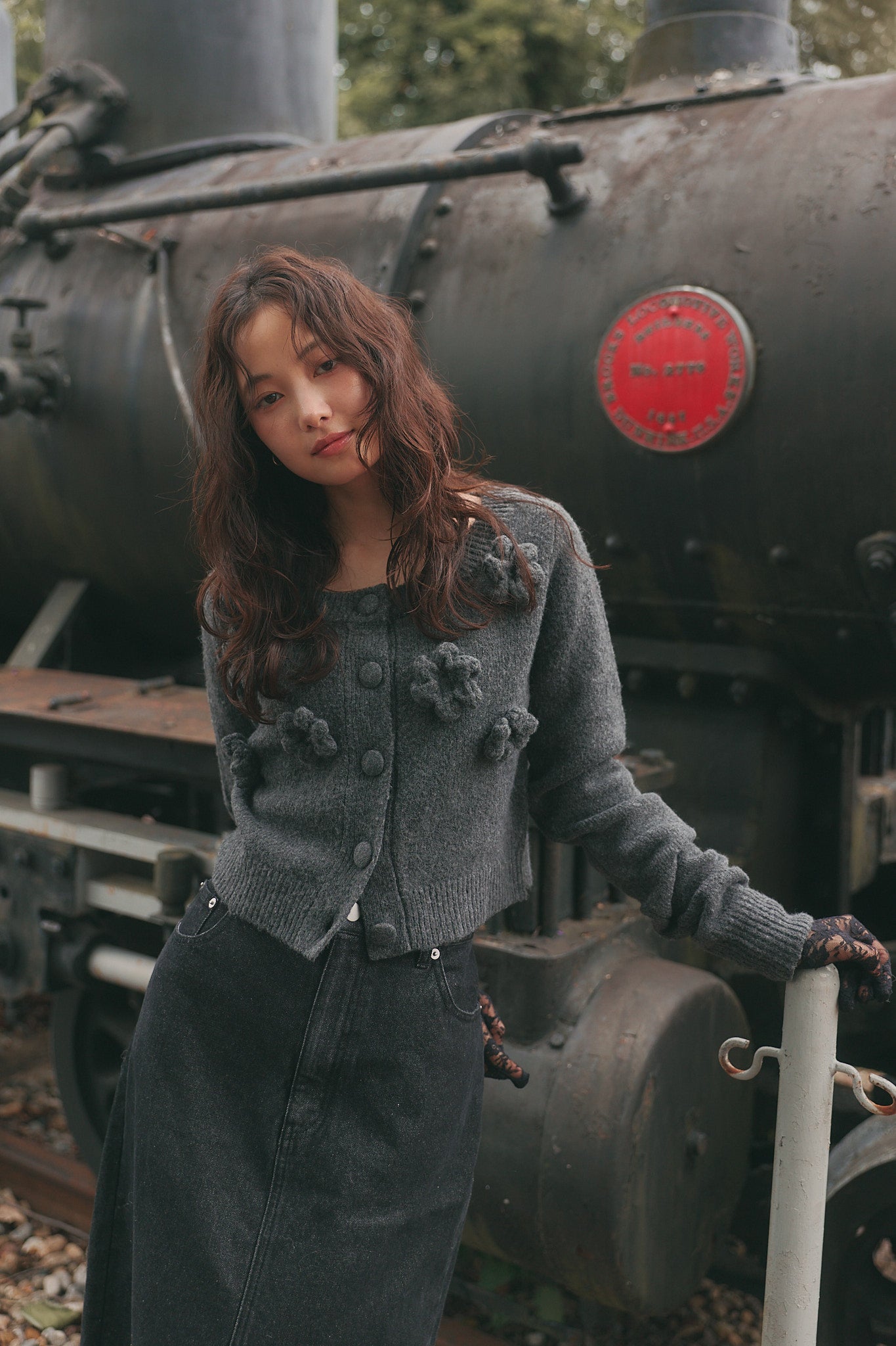 bloom flower cardigan［9月上旬から中旬お届け］