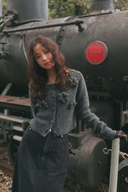 bloom flower cardigan［9月上旬から中旬お届け］