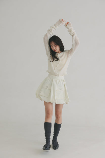 wave design sheer knit