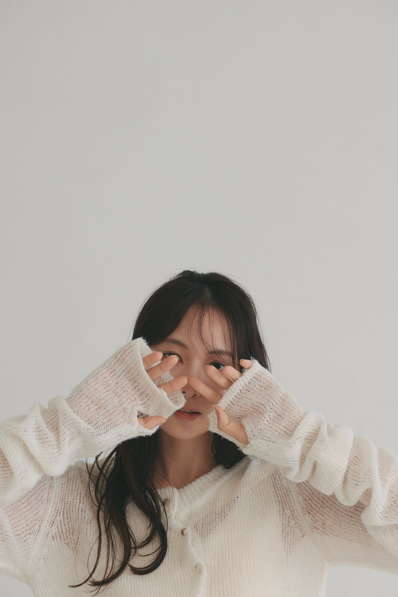 wave design sheer knit