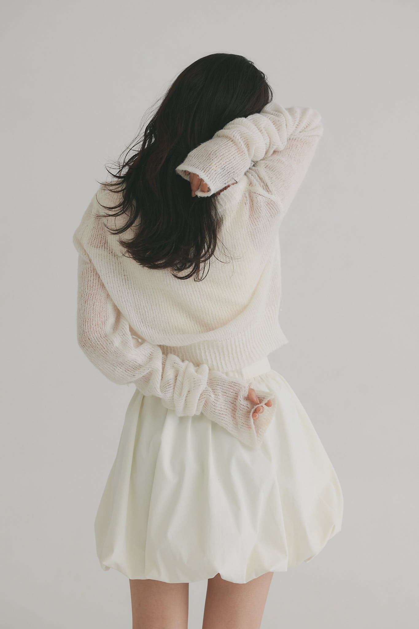 wave design sheer knit