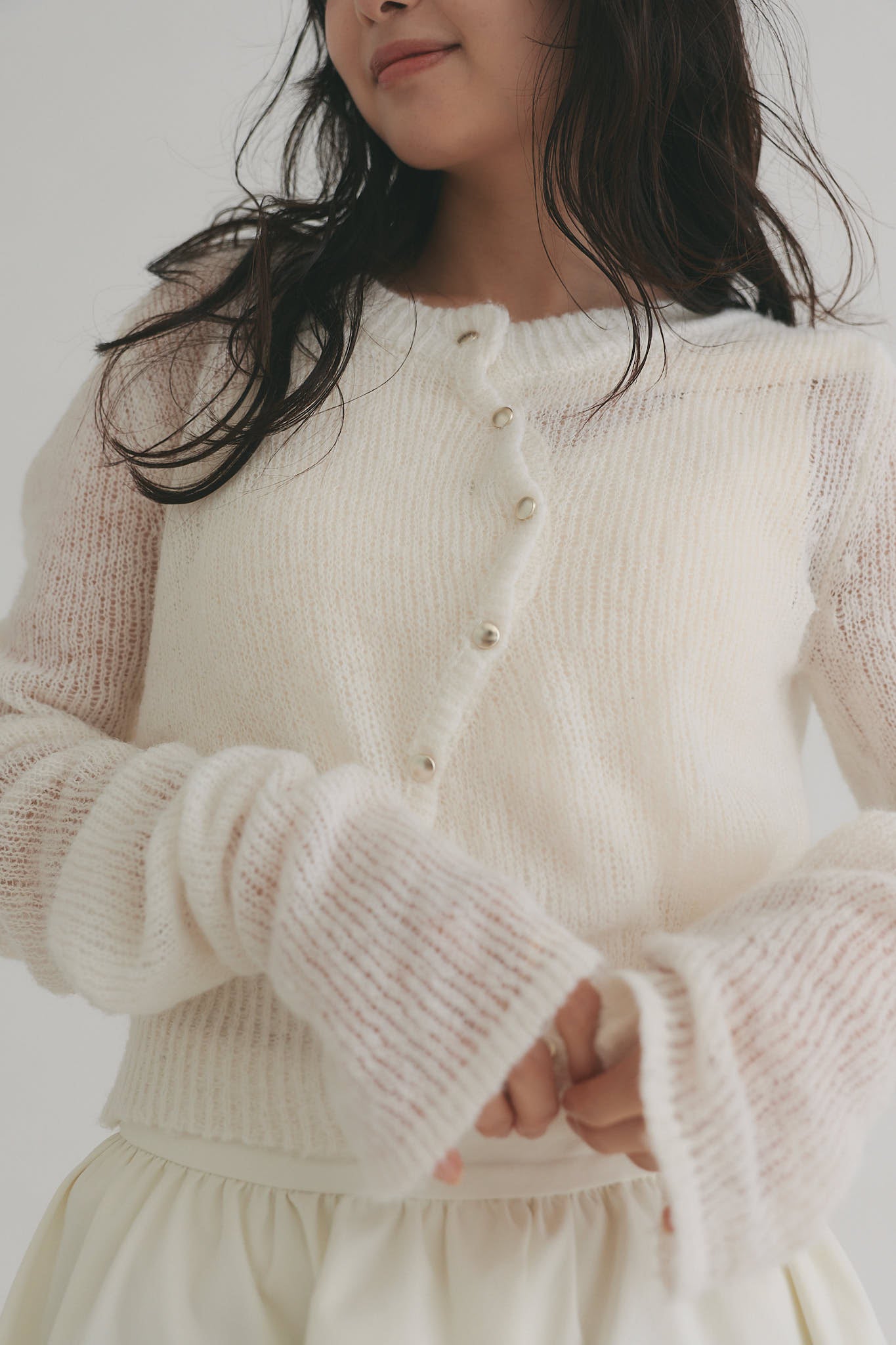 wave design sheer knit
