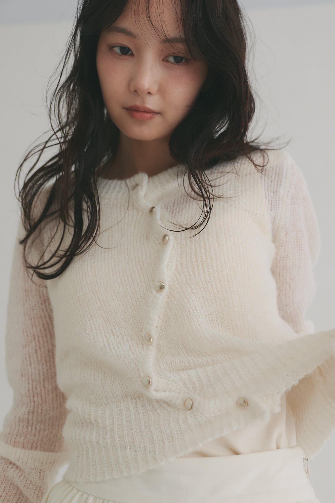 wave design sheer knit