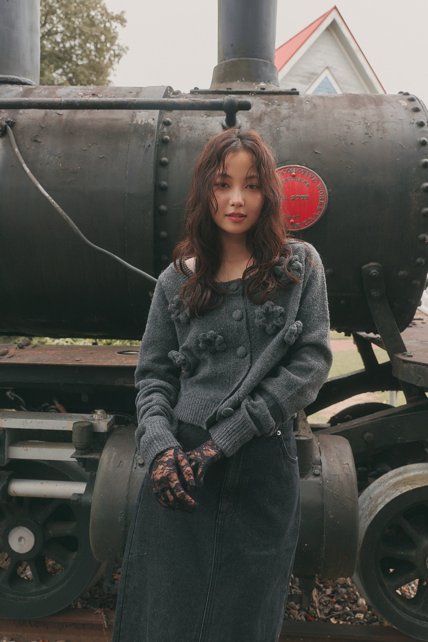 bloom flower cardigan［9月上旬から中旬お届け］