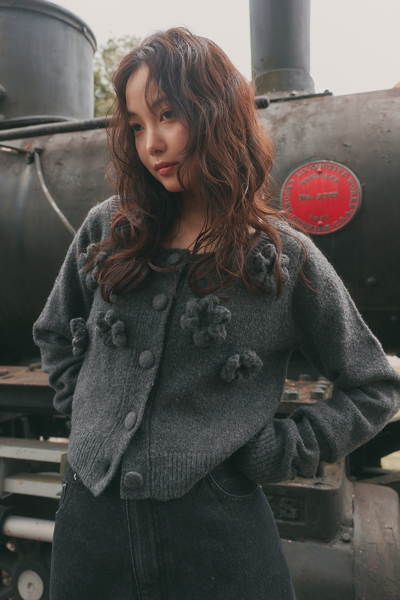 bloom flower cardigan［9月上旬から中旬お届け］