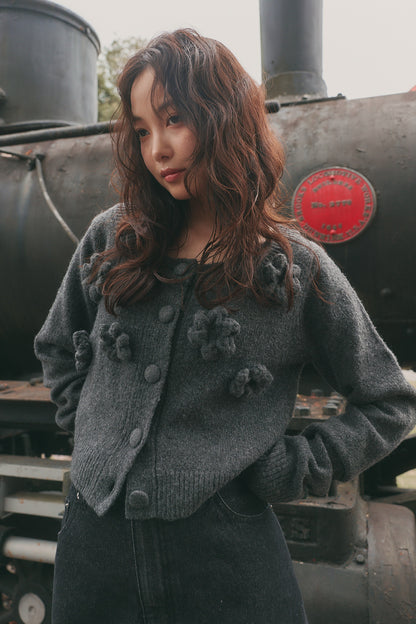 bloom flower cardigan［9月上旬から中旬お届け］