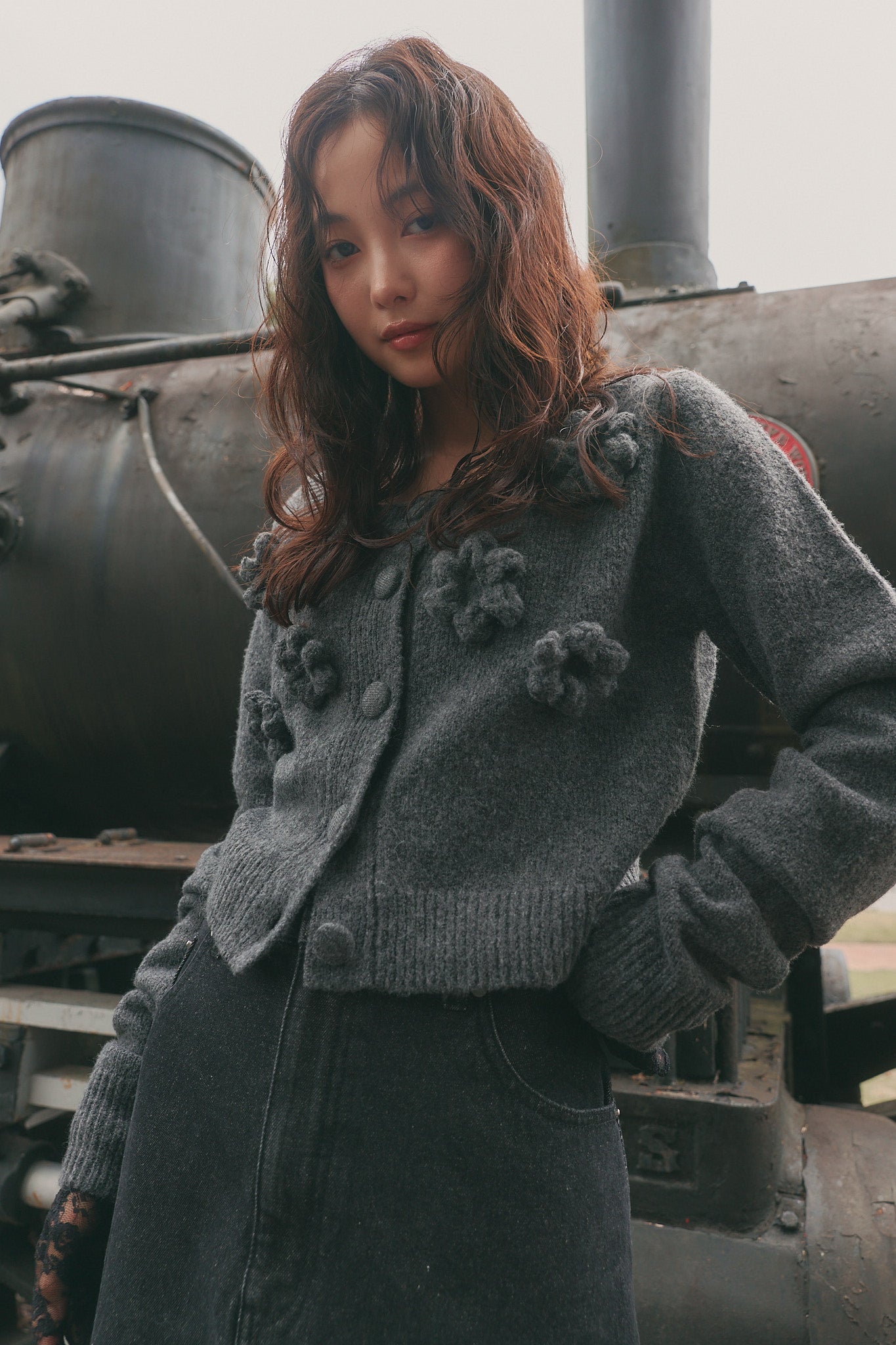bloom flower cardigan［9月上旬から中旬お届け］