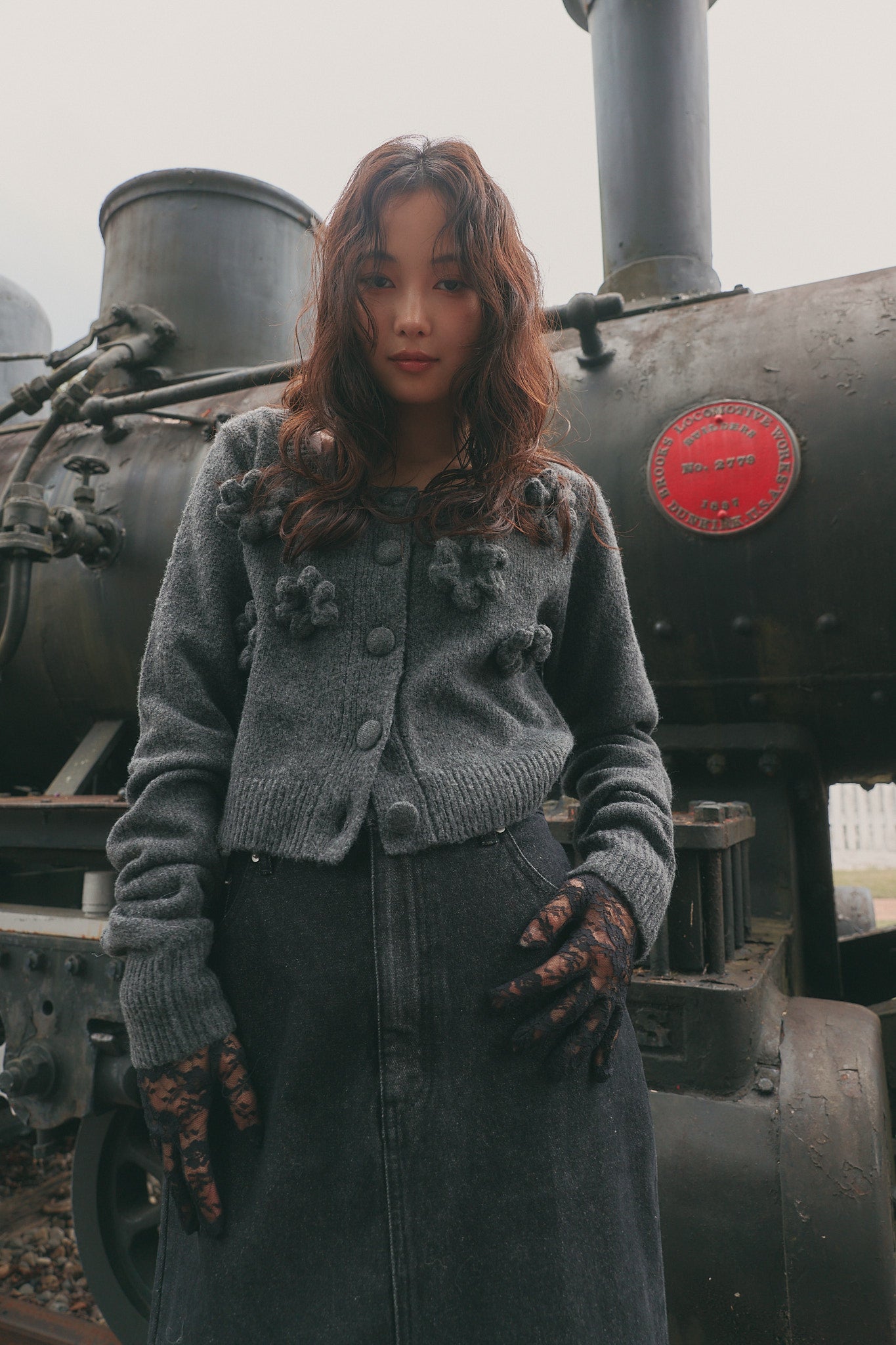 bloom flower cardigan［9月上旬から中旬お届け］