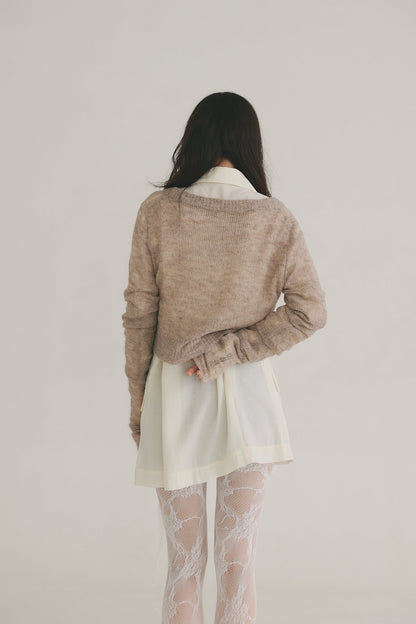 wave design sheer knit